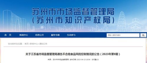 守護舌尖安全 蘇州市場監管局通報不合格食品風險處置情況